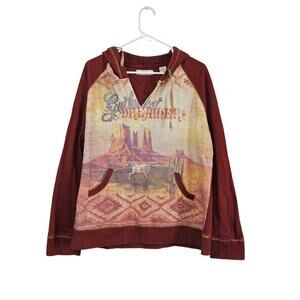 Natural Reflections "Southwest Dreamer" Red Hoodie Sweatshirt Size 2XL Western